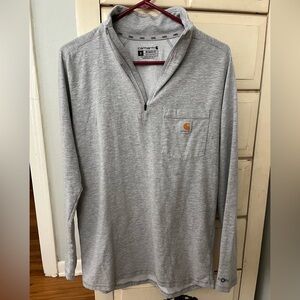 Carhartt Force Gray Relaxed Fit Quarter Zip Pullover